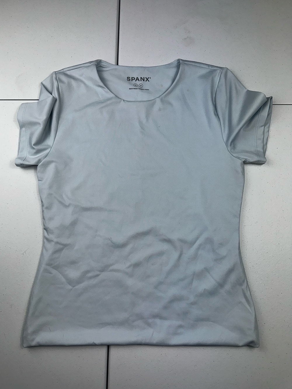 SPANX Women's Crewneck Tee in Light Blue